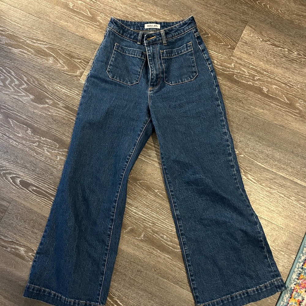 Rolla’s high rise wide leg jeans